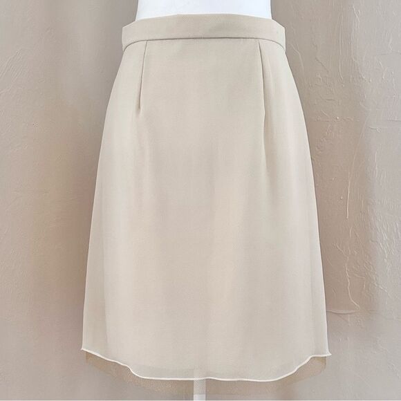 Vintage Peggy Jennings for Saks Fifth Ave Silk Cream Gold Net Mesh Silk Skirt S - Picture 1 of 16
